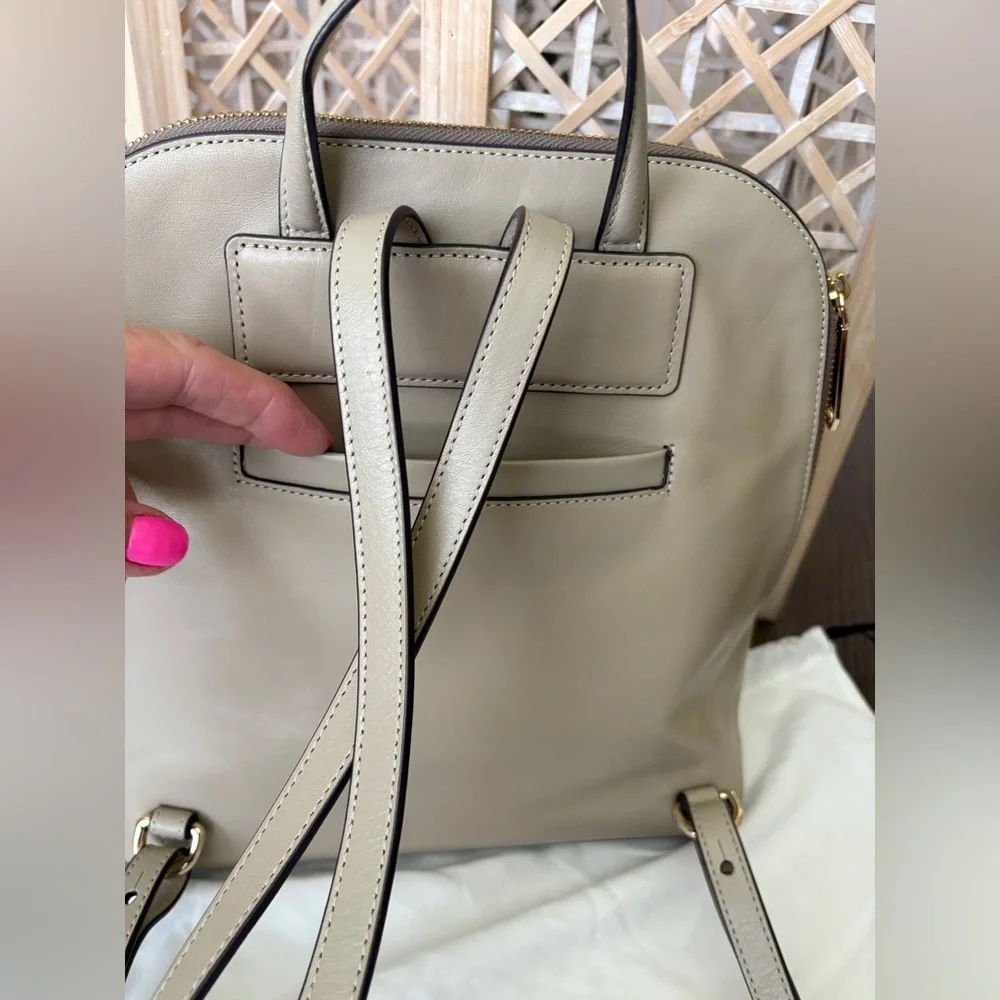 Brahmin Tan Leather Backpack - Picture 3 of 9